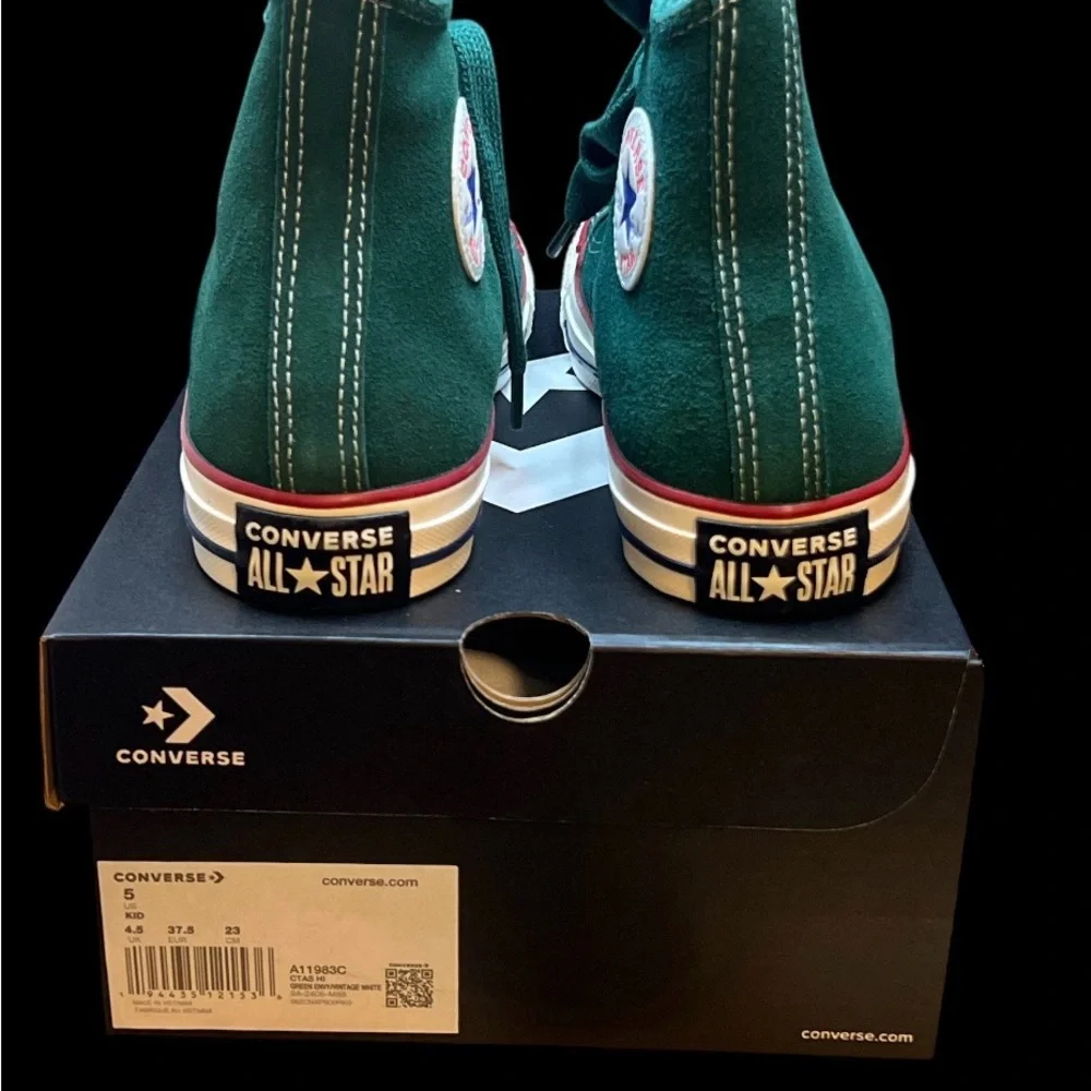 Converse Chuck Taylor All Star High Boys 5 Grade‎ School Hunter Green Envy Suede